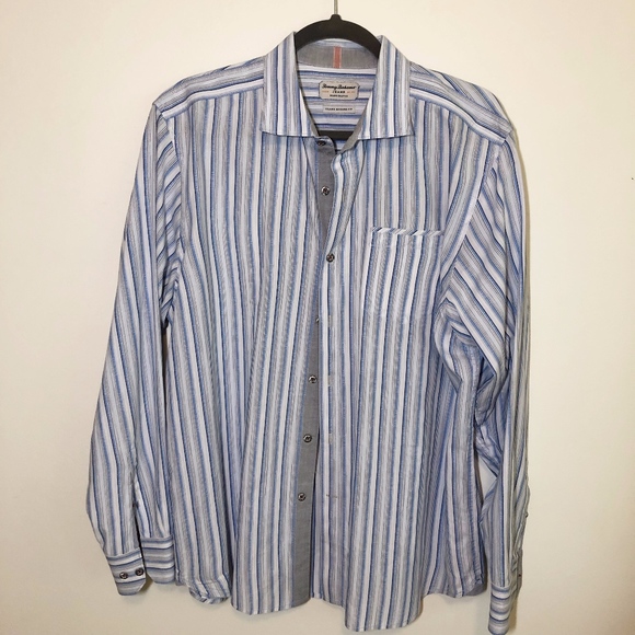 Tommy Bahama- Island Crafted Stripe Button UP - Picture 2 of 5